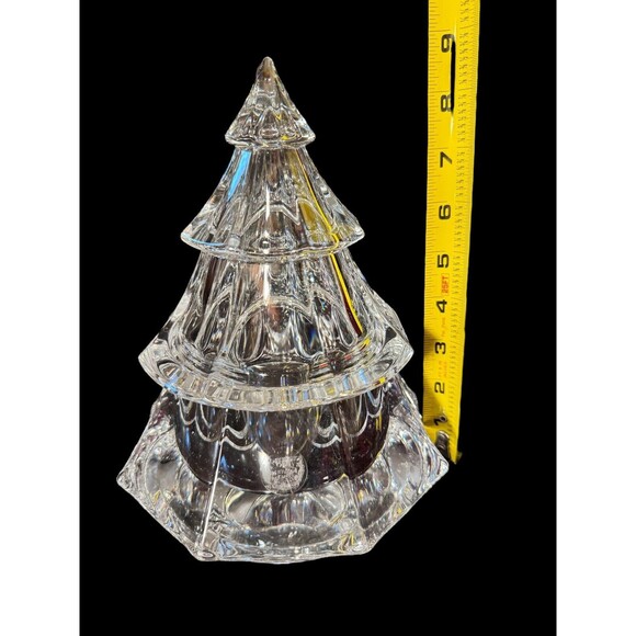 Royal Limited Crystal Clear Christmas Tree Covered Dish 24% Leaded 1999 RARE - Picture 4 of 12